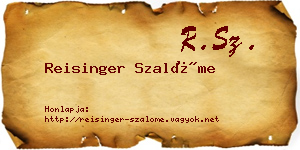 Reisinger Szalóme névjegykártya